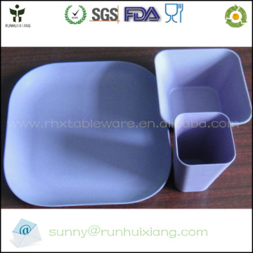 square bamboo fiber dinnerware sets purple